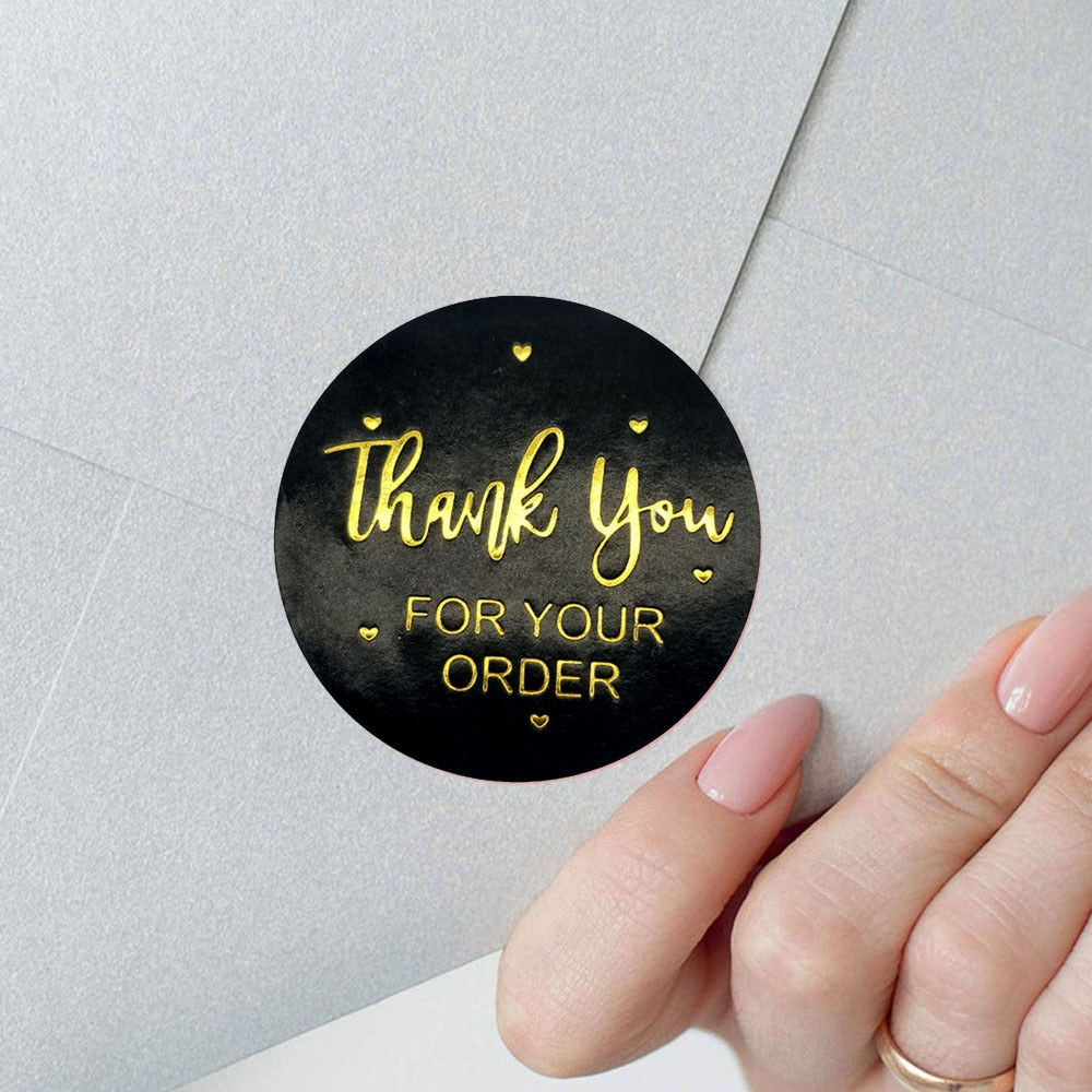 Cod Qipin 500pcs Thank You Label Seal Sticker Envelope Gift Biscuit Dessert Packaging Wedding Decoration