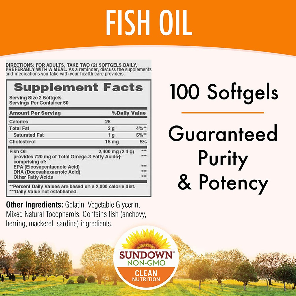 DATE 8/2022] SUNDOWN OMEGA3 1200MG - DẦU CÁ FISH OIL OMEGA-3 TĂNG CƯỜNG SỨC  KHỎE TIM MẠCH, NGĂN NGỪA ĐÔNG MÁU, UNG THƯ | Shopee Việt Nam