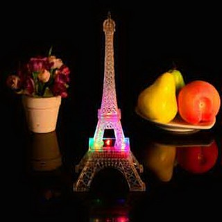 Mô hình tháp Eiffel đổi 7 màu quà tặng giáng sinh mô hình tháp eiffel có đèn led đổi màu đèn trang trí Asam