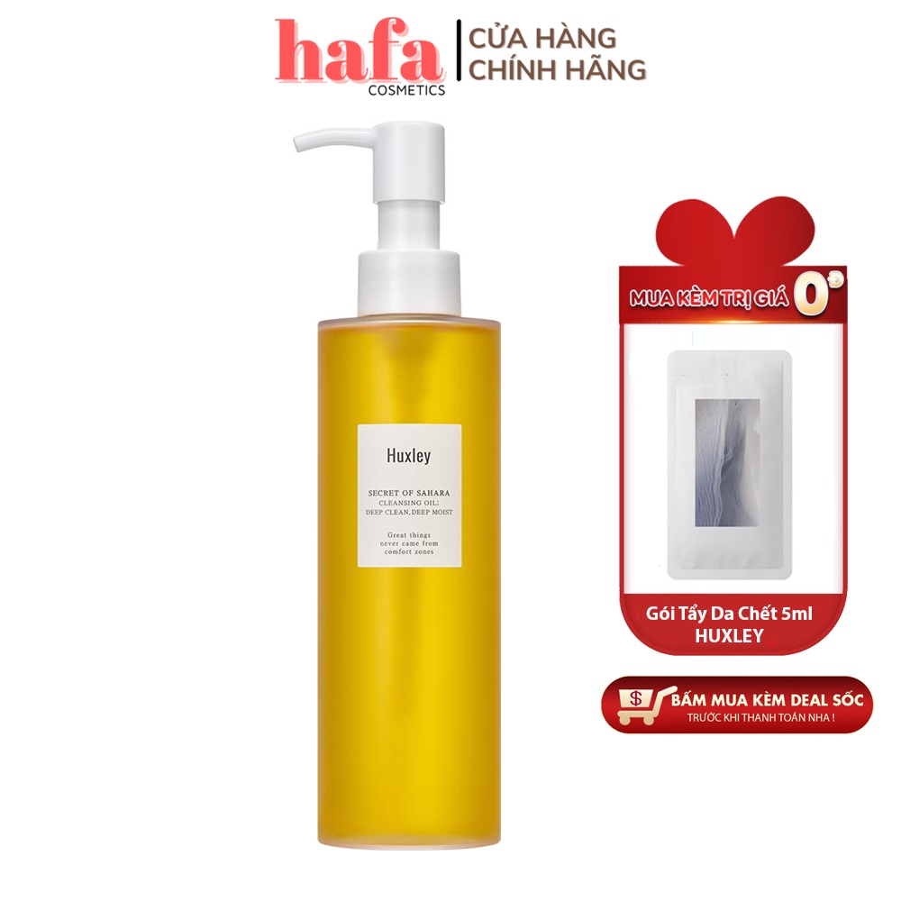 Dầu tẩy trang Huxley Cleansing Oil; Deep Clean, Deep Moist 200ml (deal sốc 0đ)