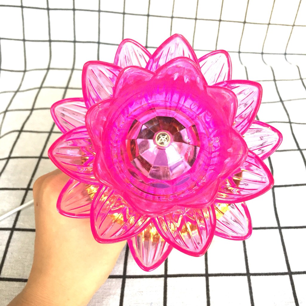 Đèn trang trí xoay hoa sen hồng SG