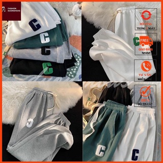 Quần Jogger Tổ ong Chữ C - Quần ống rộng thể thao unisex dày dặn phong cách Ulzzang