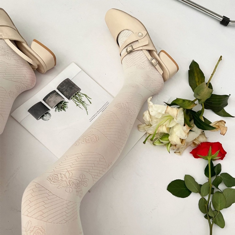 XIXI Quần Tất Trong Suốt Co Giãn Họa Tiết Hoa Gợi Cảm Cho Nữ