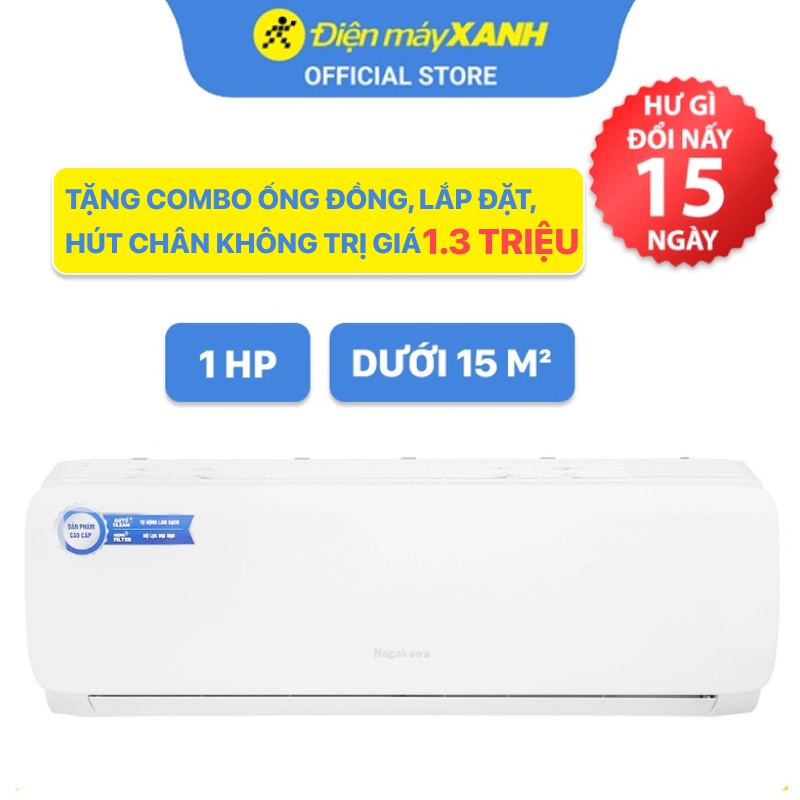 [Mã ELHA10 giảm 6% đơn 5TR] [FREESHIP] Máy lạnh Nagakawa 1 HP Inverter NS-C09R2M09 - BH chính hãng 3 năm