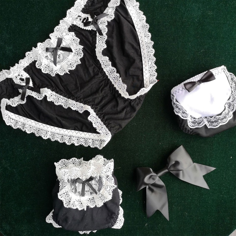 Xixi Quần Lót Cotton Phối Ren Đính Nơ Màu Trơn Kiểu Hipster Gợi Cảm Cho Nữ