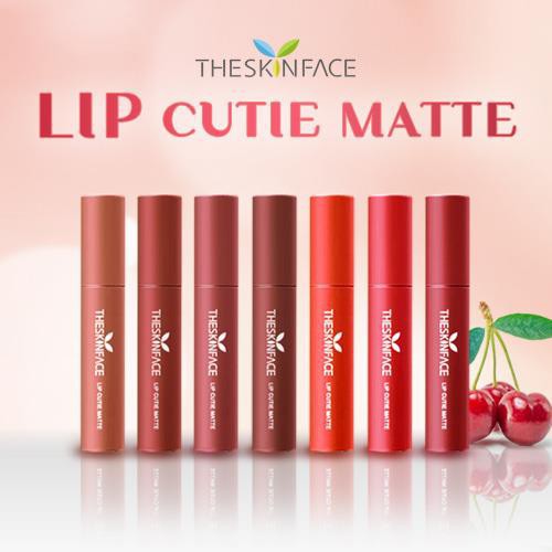 Son kem lì The Skin Face Lip Cuttie Matte full màu thời thượng