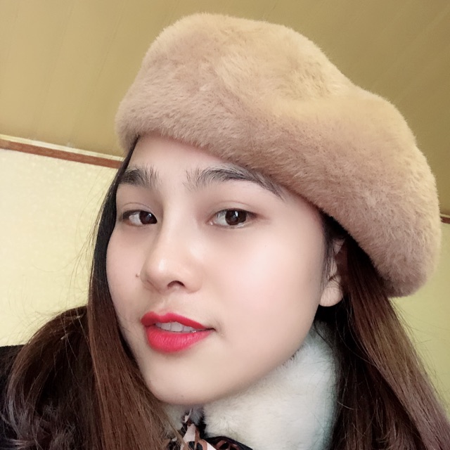 Mũ nồi beret lông thỏ cao cấp sịn mịn