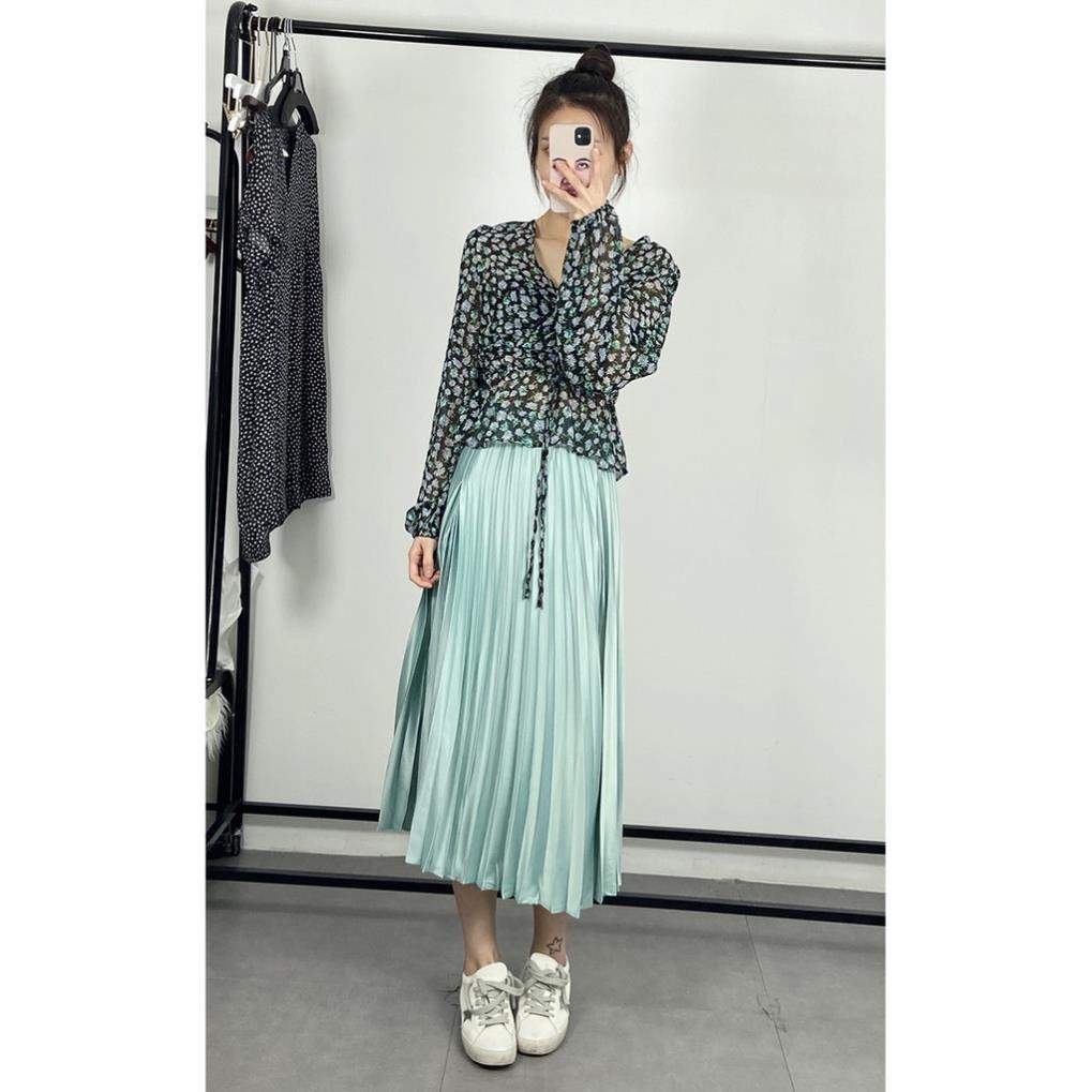 🍀 10.10 10.10 😍 🌸 🍀 9.9 Chân váy Zara màu xanh ngọc mẫu 2020 (Pleated Skirt) .. Đẹp . . Đẹp . .