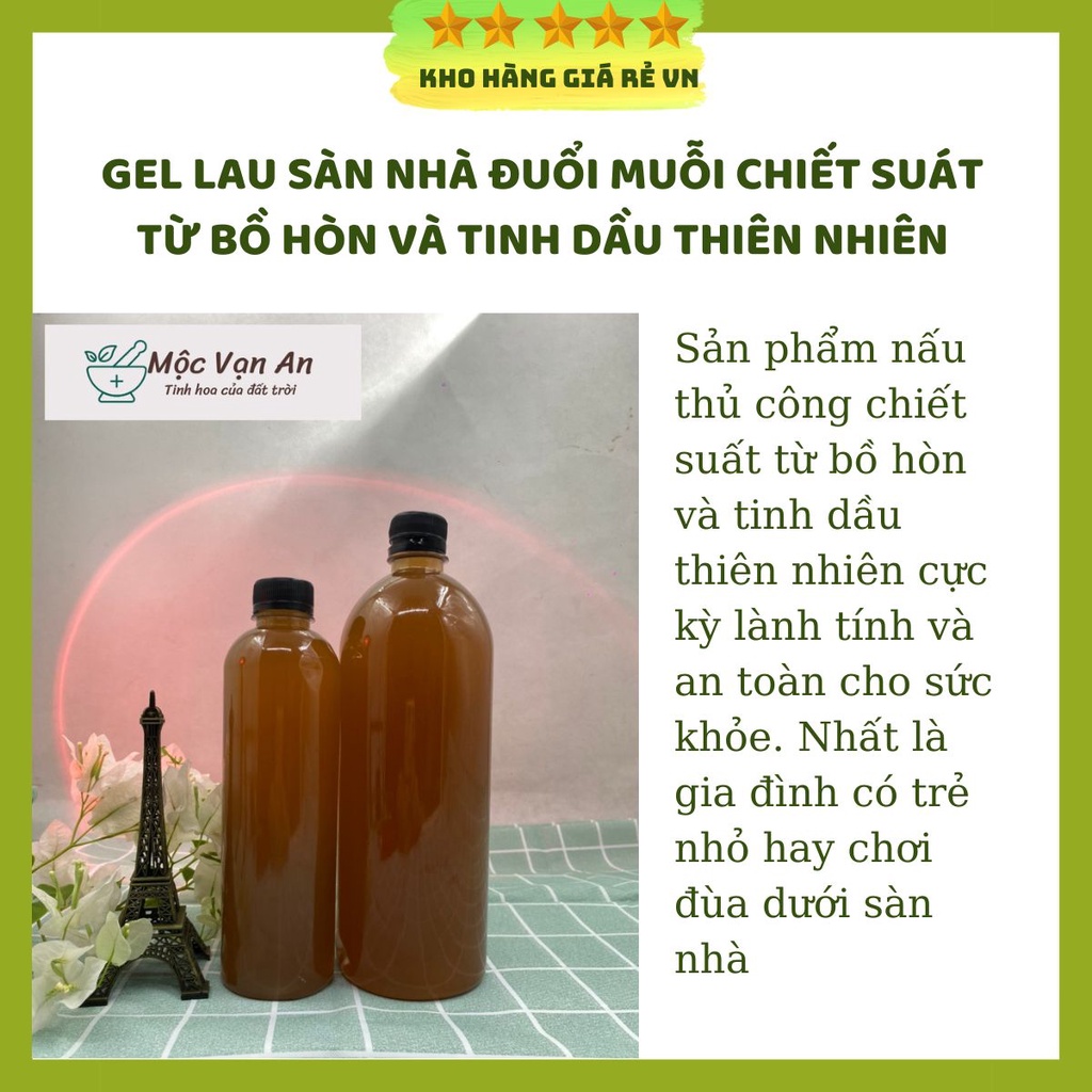 Nước lau sàn đuổi muỗi nấu thủ công từ quả bồ hòn và tinh dầu tự nhiên Mộc Vạn An dung tích 500ml