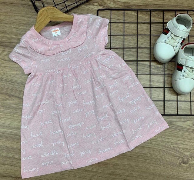 Váy cotton cộc tay tiểu thư 10-22 kg