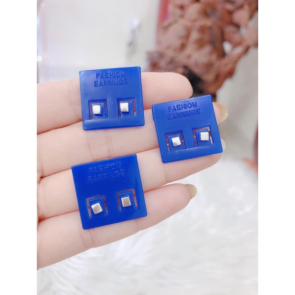 bông tai vuông bạc ta, bán giá gốc nấy tương tác