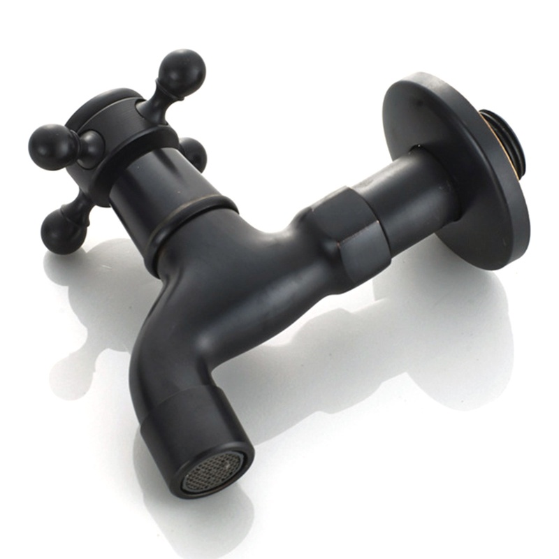 Vòi Nước Bồn Cầu Bằng Đồng Thau Màu Đen Trang Trí Sân Vườn