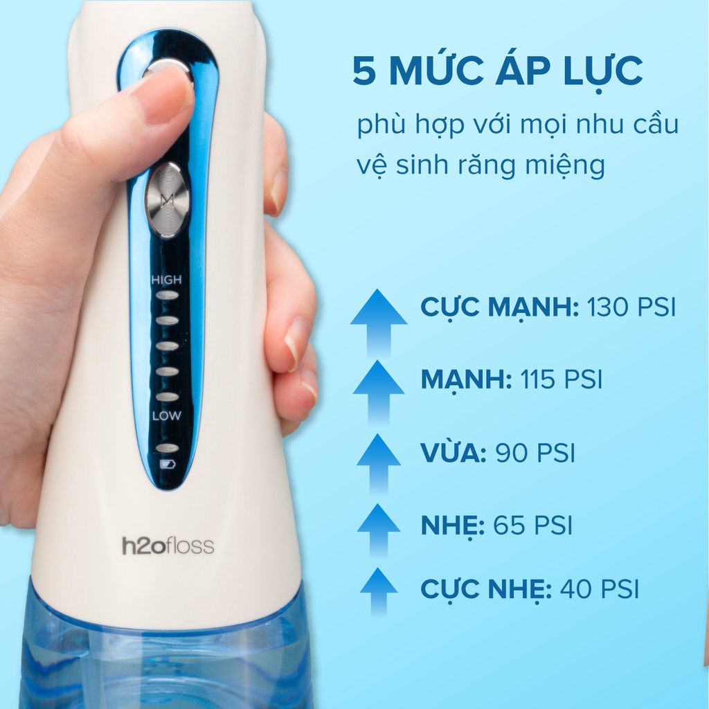 Máy Tăm Nước H2oFloss HF6/HF6P/HF9P 2022 - Phiên bản mới nhất chạy êm - Tặng túi đựng