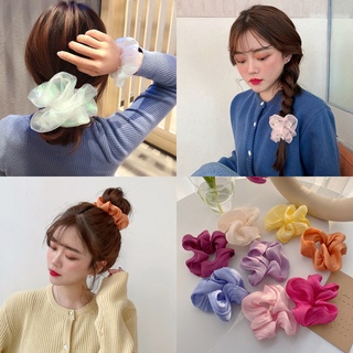 Dây buộc tóc vải lụa satin cỡ lớn phong cách pháp thời trang cho nữ