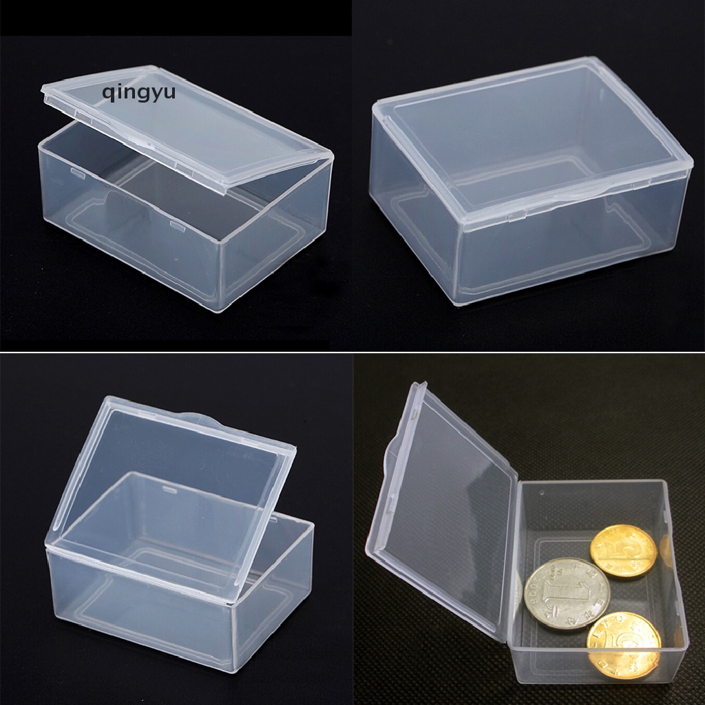 Bộ 5 Hộp Nhựa Trong Suốt Hình Chữ Nhật Đựng Đồ Đa Năng