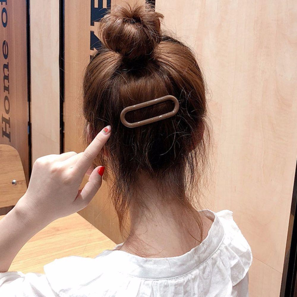 Set 2 Kẹp Tóc Nữ Hình Oval Màu Sắc Ngọt Ngào Phong Cách Hàn Quốc