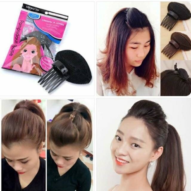 Xước Kẹp Tóc Tạo Phồng Mái ,  Kẹp Tóc Mái Có Đệm Xốp Làm Phồng Tóc