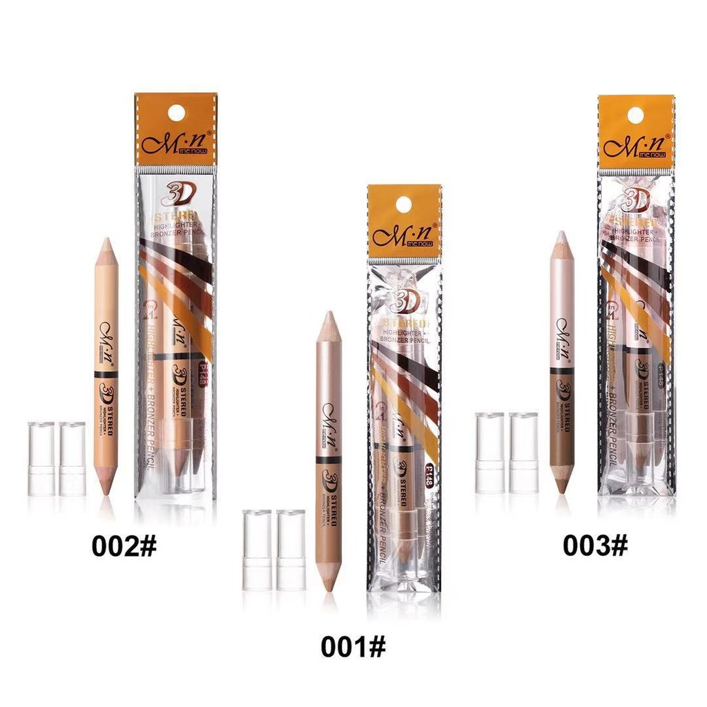 MENOW Double Head Highlighting Shading Pencil Contour Bronzer Face Make Up Waterproof and Long Lasting Makeup Cosmetic Beauty