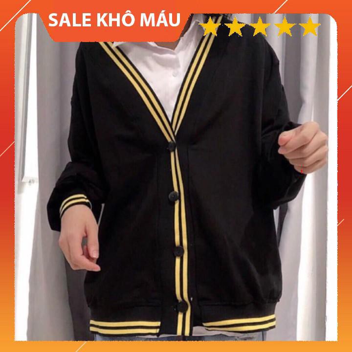 [VIDEO SP] Áo khoác len mỏng unisex- Áo khoác CARDIGAN VERMONT ĐEN THÊU TAY cho cả nam và nữ  TẶNG SET 5 CHUN BUỘC TÓC | BigBuy360 - bigbuy360.vn