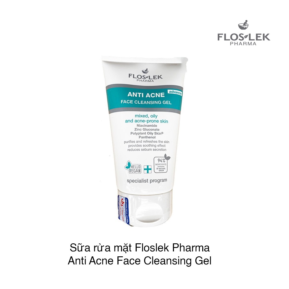 HÀNG NHẬP KHẨU - Sữa Rửa Mặt Floslek Anti Acne Bacterial Face Cleansing Gel Dạng Gel Cho Da Nhờn Mụn Ngừa Mụn, Dưỡng Ẩm