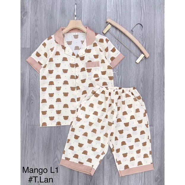 Bộ pijamas lụa lửng ngố mặc nhà hàng thiết kế cao cấp nhiều hình chất mát