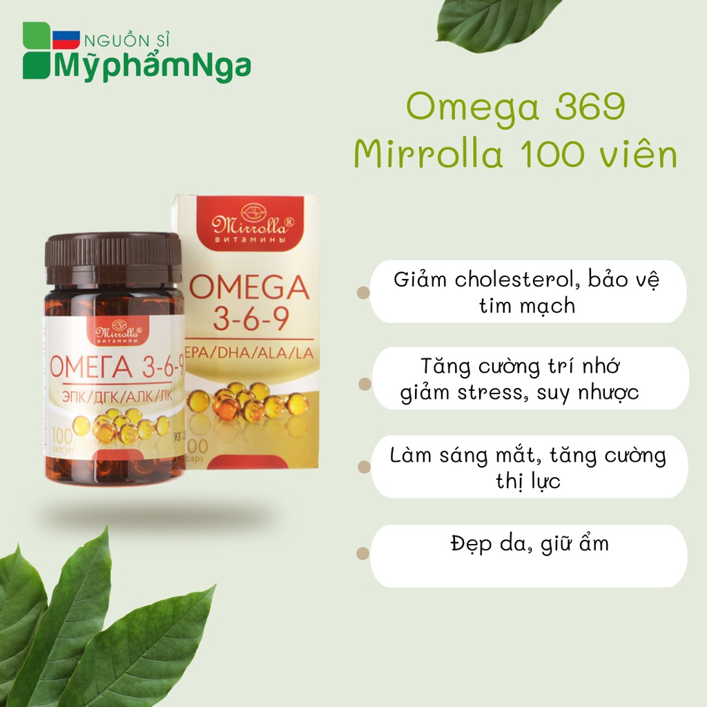 [Chính hãng] Viên OMEGA 369 Mirrolla Nga Lọ 100 Viên - Omega 369 Nga