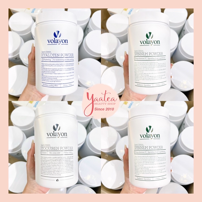Mặt nạ Volayon Powder tảo xoắn - cấp nước - bùn khoáng Spinem Hyaloten Stoquiren Powder