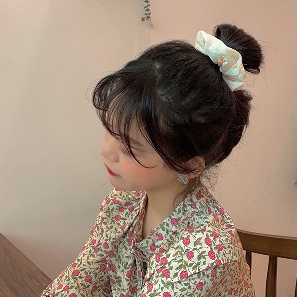 Dây buộc tóc họa tiết hoa cúc dễ thương cho nữ