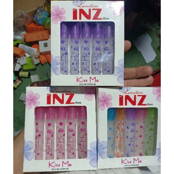 Combo hộp 5 cây nước hoa Inz Kiss Me hình cây viết chính hãng 8ml