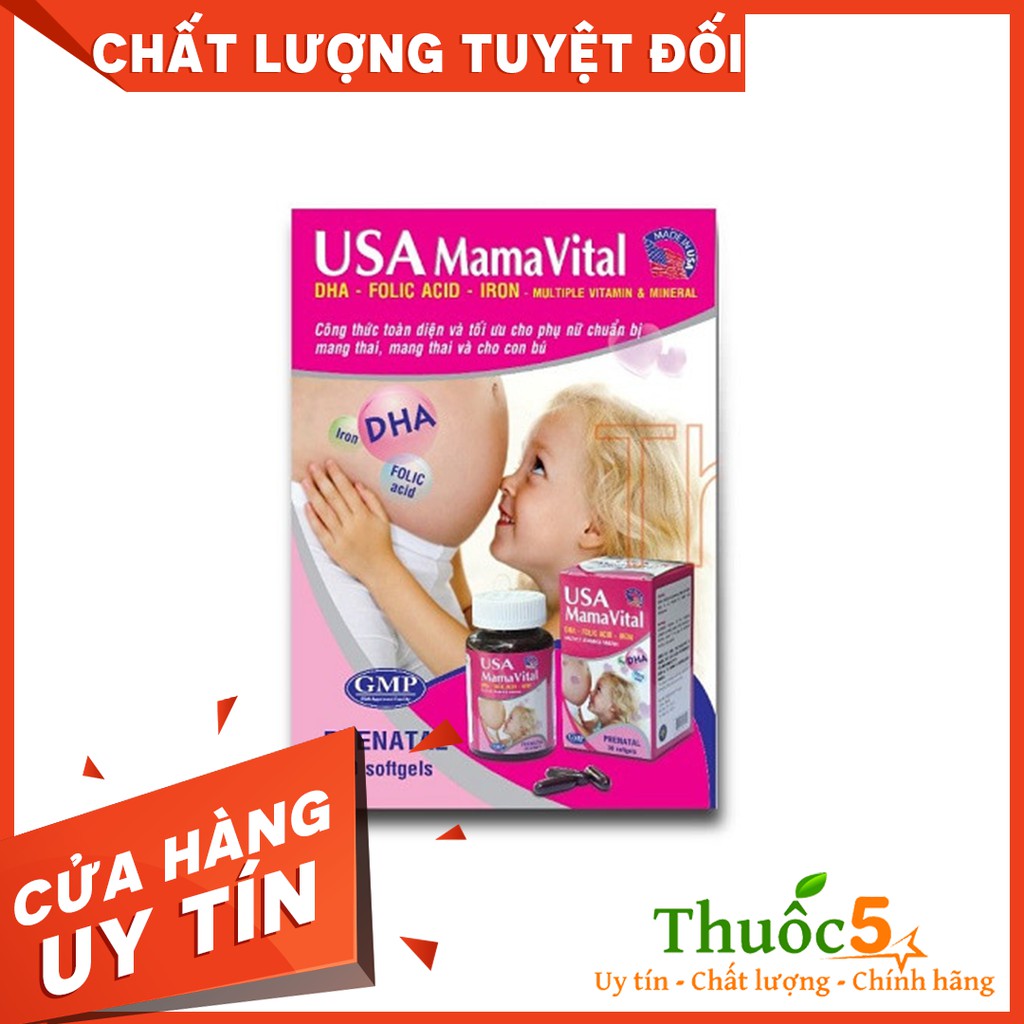 [GIÁ GỐC] USA Mama Vital bổ sung vitamin cho bà bầu Hộp 30 viên