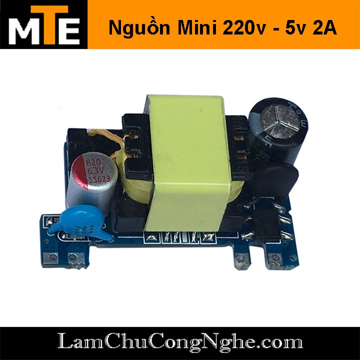 Mạch nguồn siêu mini 220V - 5V 2A 1 hàng chân - Module nguồn hạ áp cực nhỏ gọn thích hợp cho các dự án IOT