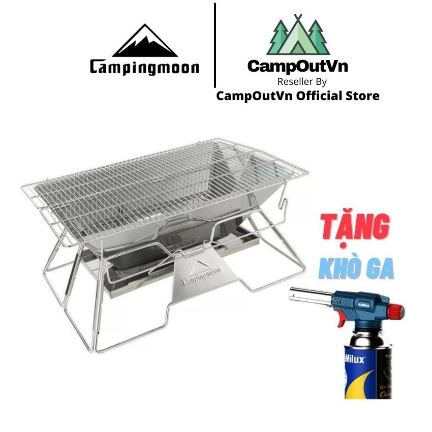 Bếp nướng cắm trại campingmoon campoutvn combo bếp campingmoon cắm trại dã ngoại bếp than nướng inox A014