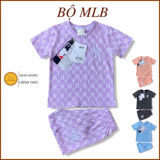 Bộ cotton cho bé trai bé gái ngắn tay , set đồ bộ size đại MLB Hàn Quốc