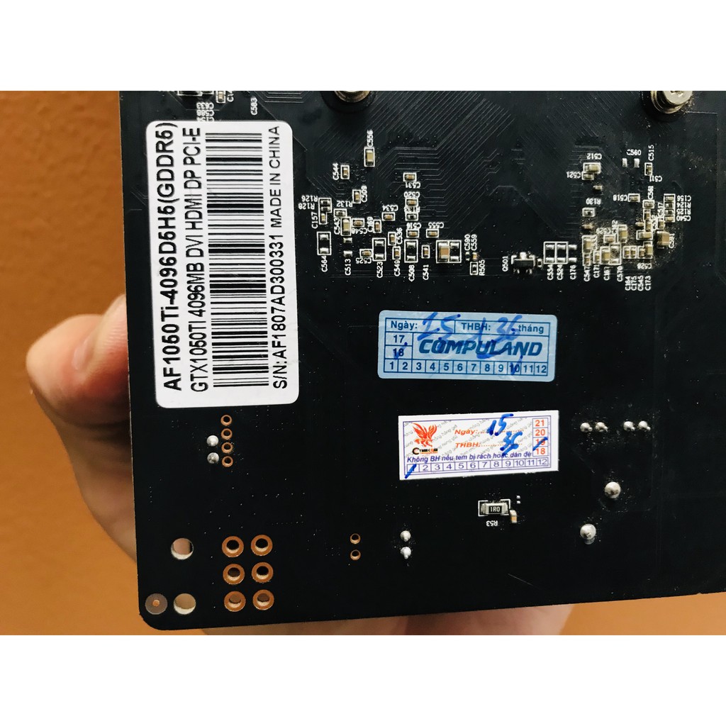 Card màn hình Afox GTX 1050ti 4G Bh còn bảo hành chính hãng