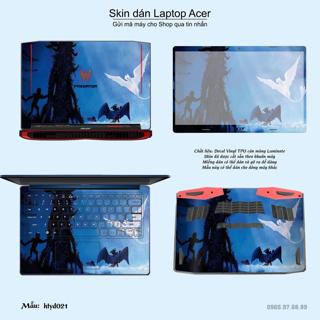 Skin dán Laptop Acer in hình bí kíp luyện rồng (inbox mã máy cho Shop)