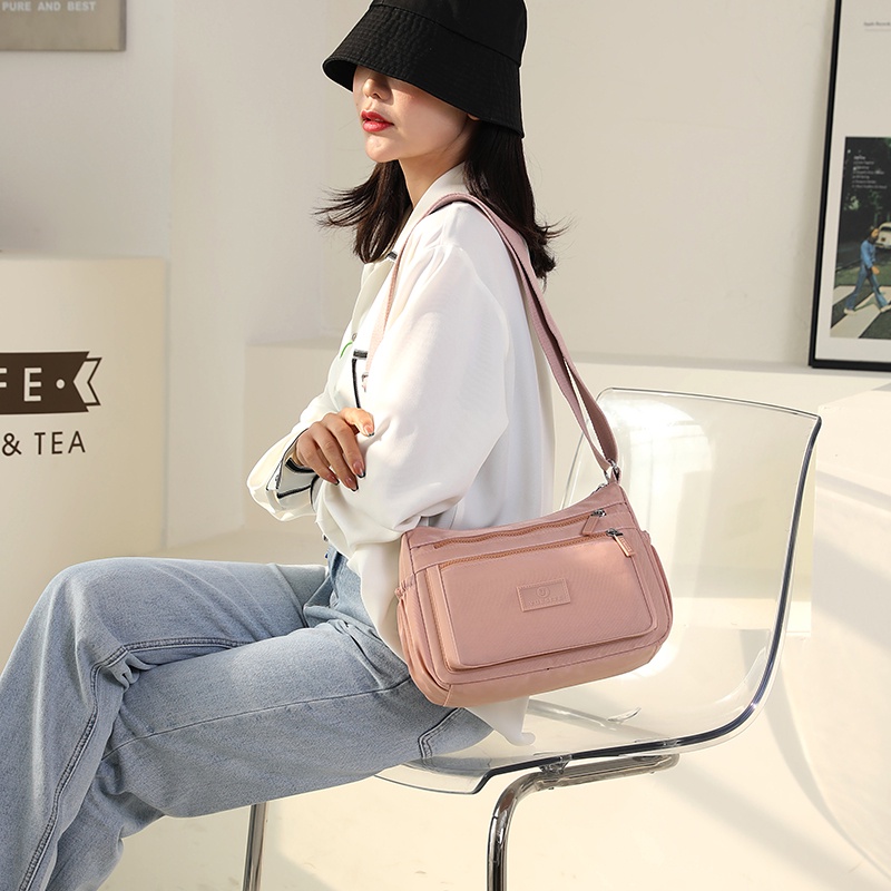 Túi Đeo Một Bên Vai Bằng Vải Nylon Cỡ Lớn Nhiều Ngăn Cách Mới Hợp Thời Trang Đơn Giản