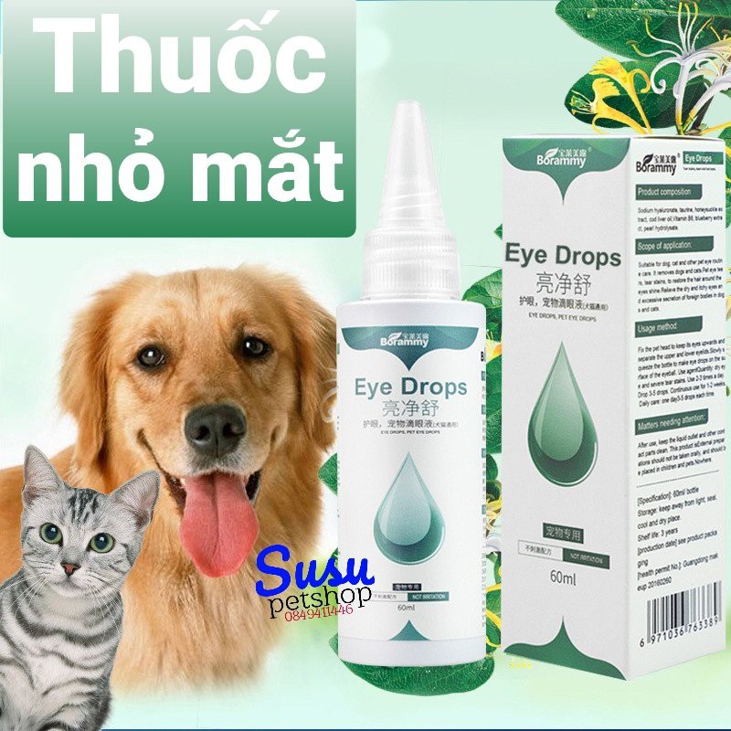 Thuốc nhỏ mắt Borammy cho chó mèo điều trị viêm mắt