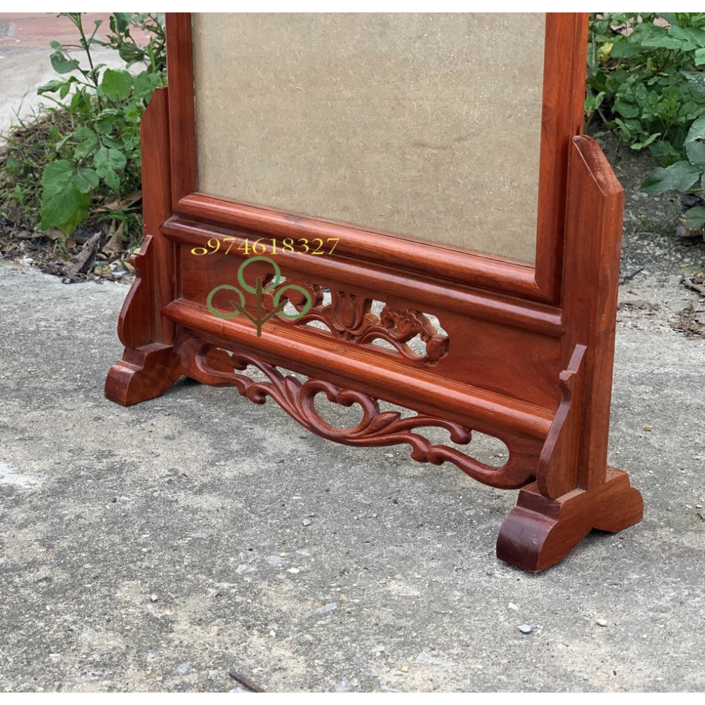 Khung Hình Thờ Đôi Không Chắn Giữa Gỗ Hương 2 Cỡ Ảnh Thờ