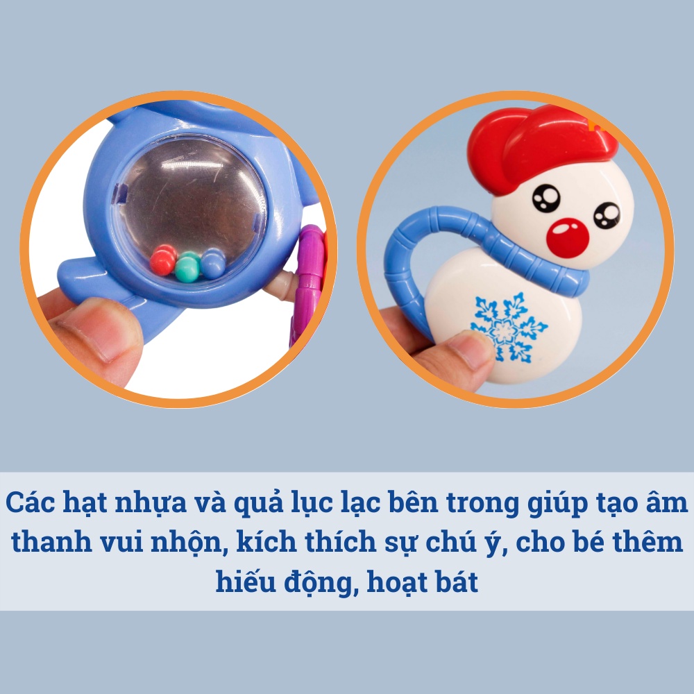 Combo túi 7 món đồ chơi xúc xắc lục lạc an toàn cho bé Toys House 77627