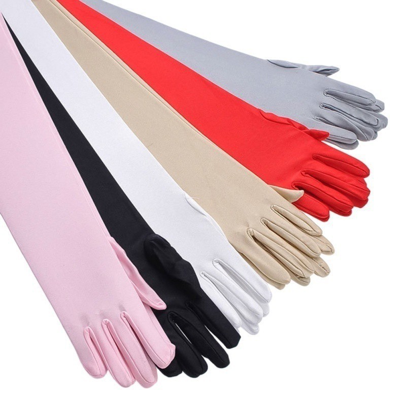 Găng tay cotton dài chống tia UV thời trang cho nữ
