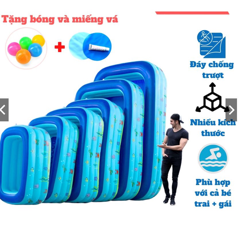 Bể bơi 3 tầng 1.3m - 2.1m có đáy chống trược