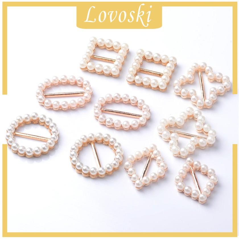 [Lovoski] Bộ 10 Dây Ruy Băng Đính Ngọc Trai Trang Trí Lễ Cưới