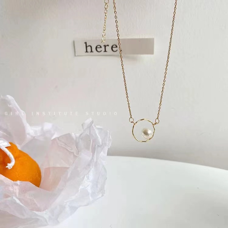 Thời trang Hàn Quốc Vòng cổ Ngọc trai Phụ nữ Màu vàng Màu bạc Món quà sinh nhật