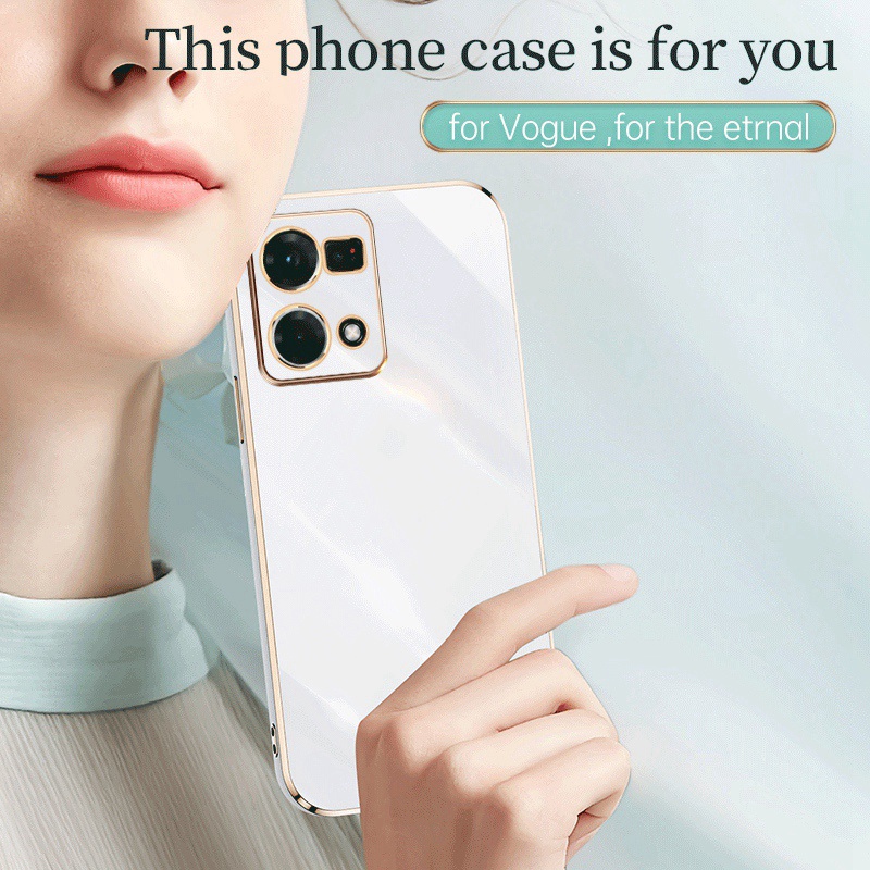 Ốp Điện Thoại Viền Thẳng Mạ Màu Lấp Lánh Cho OPPO Reno 7 8 T Reno8 Reno7 4G F21 Pro