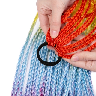 Tóc giả thắt bím màu gradient thời trang dành cho nữ
