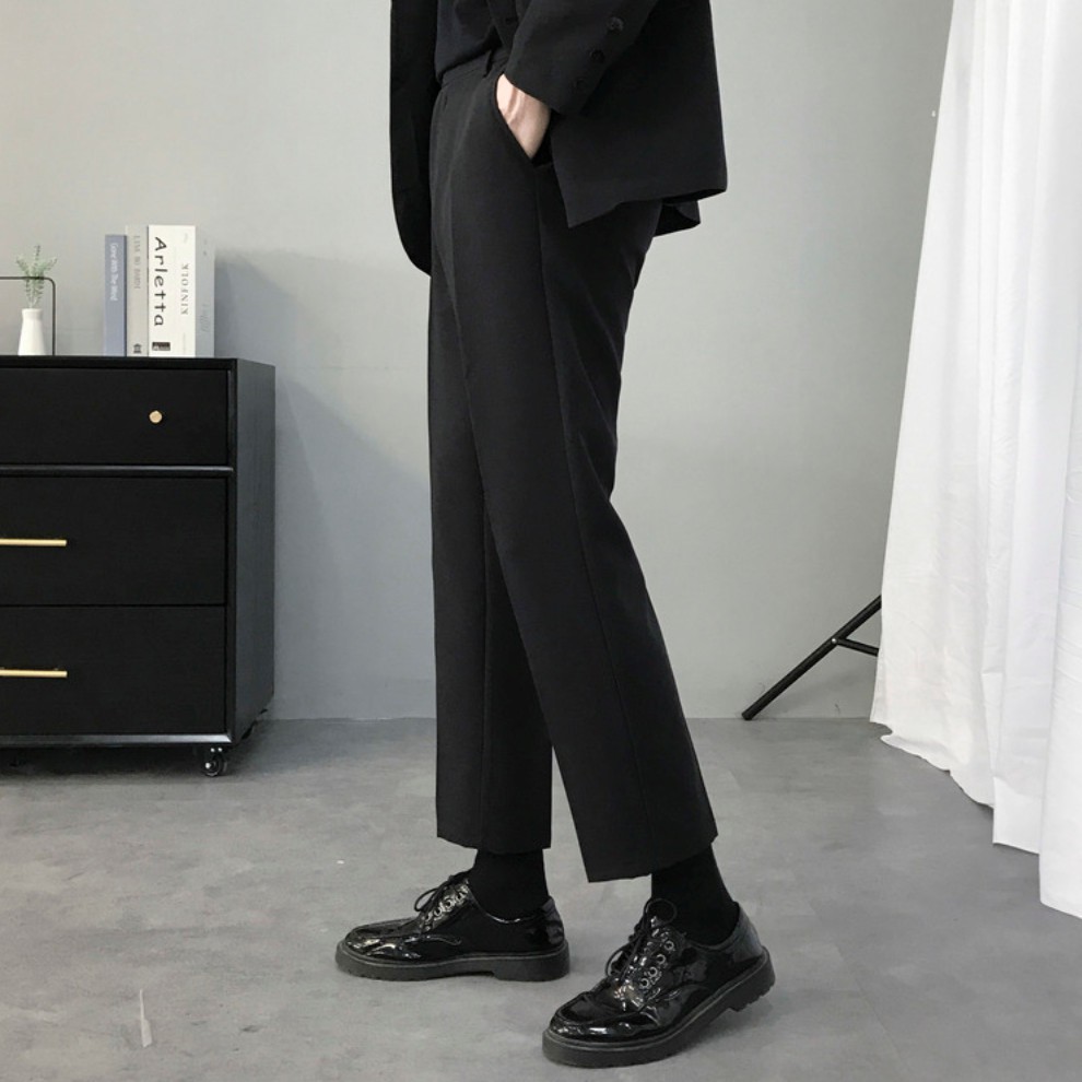 [[ Nhìn Là Mê ]]   Quần Tây Baggy Nam Màu Đen Ống Rộng Phong Cách Hàn Quốc Vải Co Giãn, Không Xù  T-05 | BigBuy360 - bigbuy360.vn