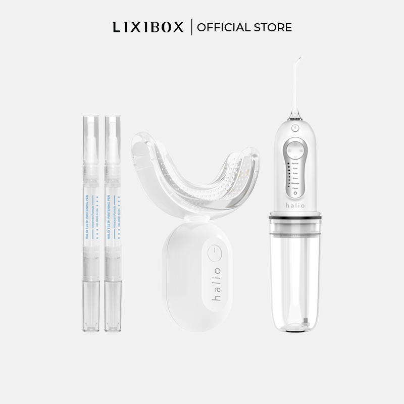 Combo Máy tăm nước Cordless Oral Irrigator Và Máy Tẩy Trắng Răng Halio