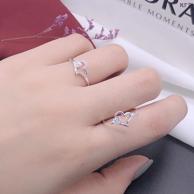 NHẪN TIM BẠC TA DÁNG MỚI SIÊU XINH