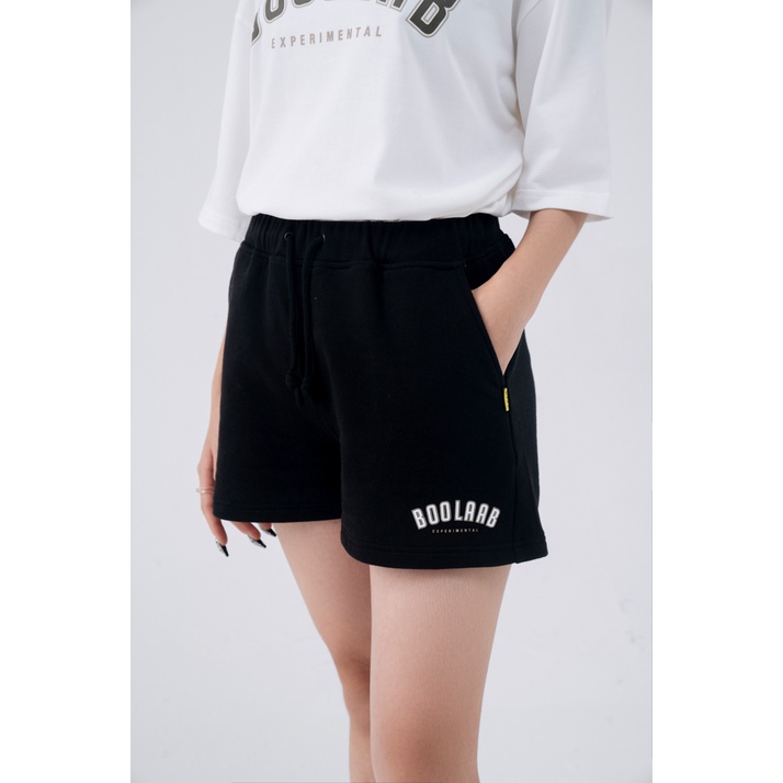 Quần Short BOO Nữ Dáng Rộng Vải Nỉ Da Cá Thêu Logo Entry Level BOOLAAB