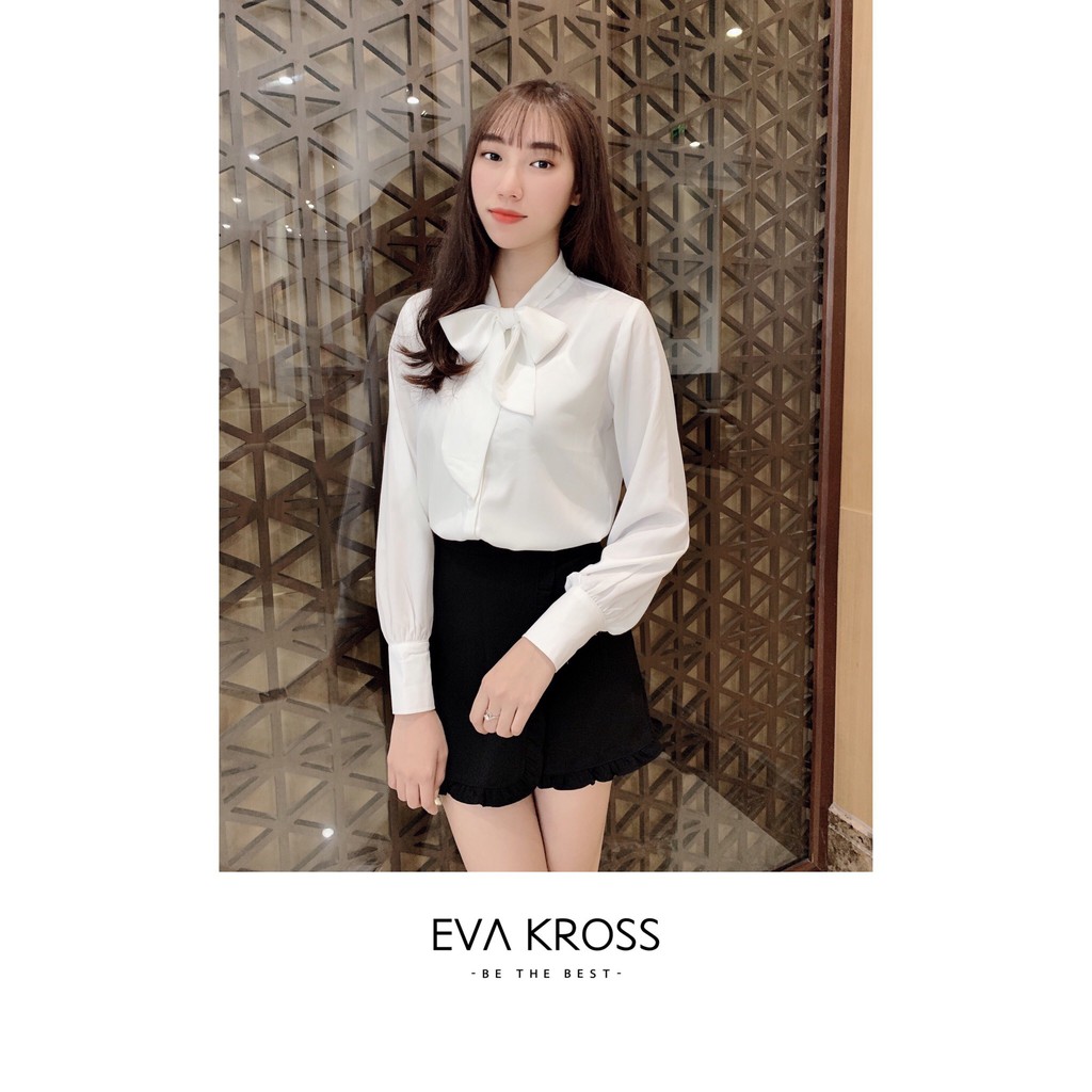 Sơ mi cát hàn nơ cổ công sở EKS112 - EVA KROSS | BigBuy360 - bigbuy360.vn
